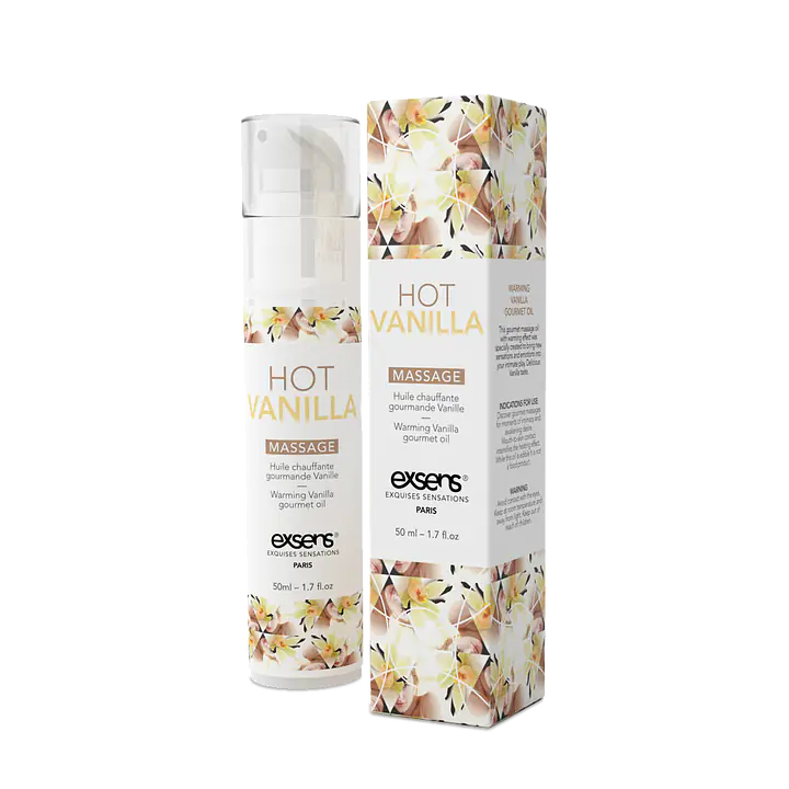 Масажна олія EXSENS Hot Vanilla 50мл розігріває, без цукру, без парабенів, їстівна - Master