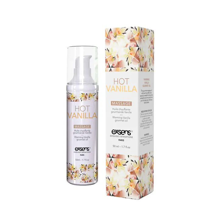 Масажна олія EXSENS Hot Vanilla 50мл розігріває, без цукру, без парабенів, їстівна - Master