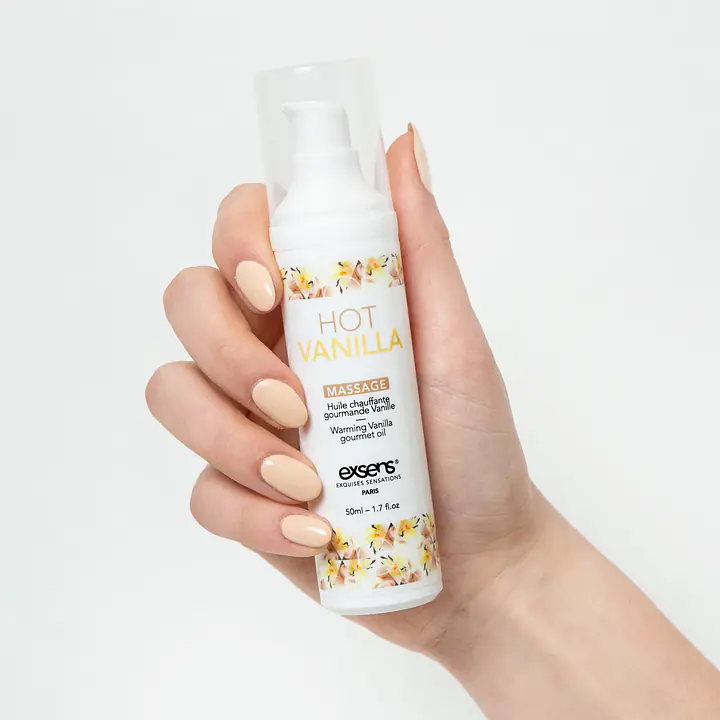 Масажна олія EXSENS Hot Vanilla 50мл розігріває, без цукру, без парабенів, їстівна - Master