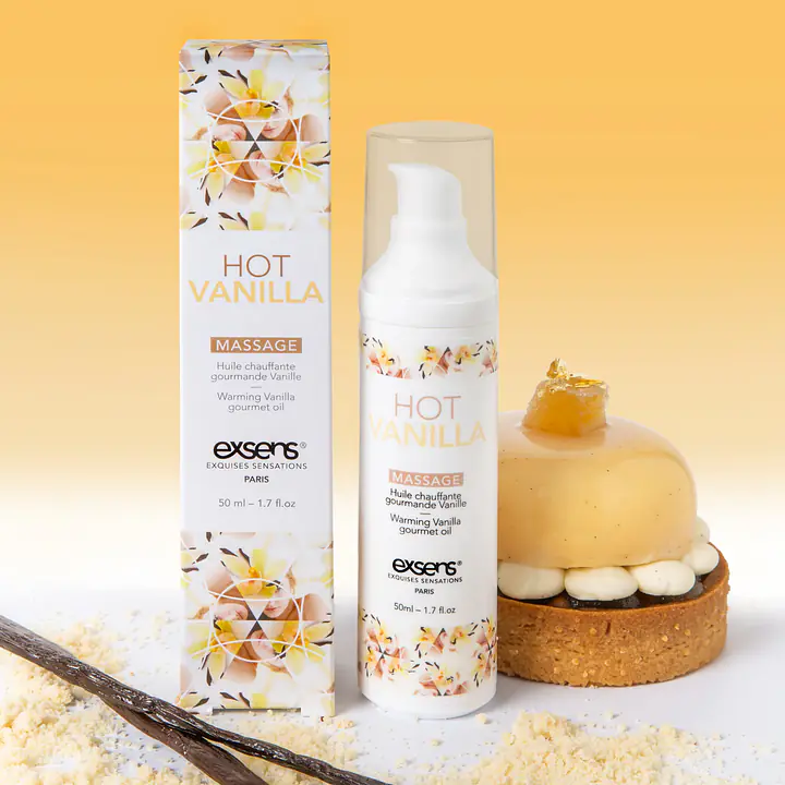 Масажна олія EXSENS Hot Vanilla 50мл розігріває, без цукру, без парабенів, їстівна - Master