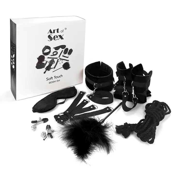 BDSM-набір Art of Sex – Soft Touch BDSM Set, чорний, 9 предметів - Master