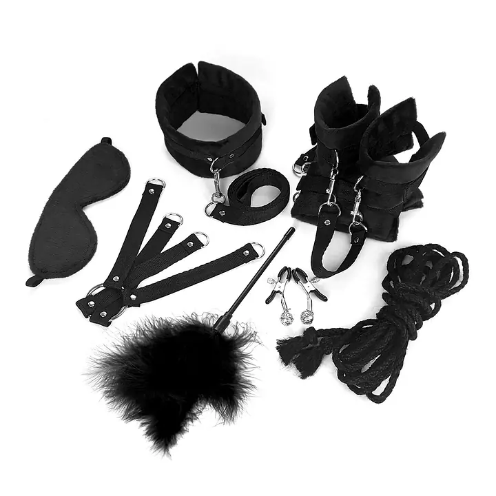 BDSM-набір Art of Sex – Soft Touch BDSM Set, чорний, 9 предметів - Master