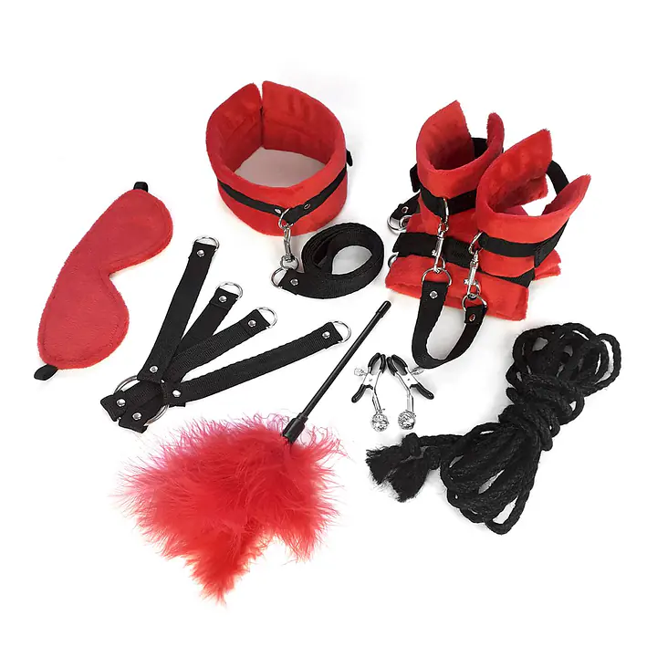 BDSM-набір Art of Sex – Soft Touch BDSM Set, червоний, 9 предметів - Master