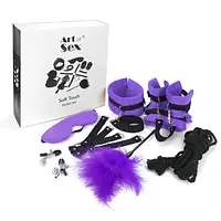 BDSM-набір Art of Sex – Soft Touch BDSM Set, фіолетовий, 9 предметів - Master