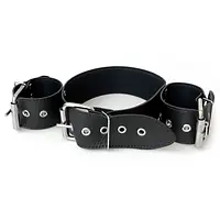 Нашийник з наручниками із натуральної шкіри Art of Sex - Bondage Collar with Handcuffs - Master