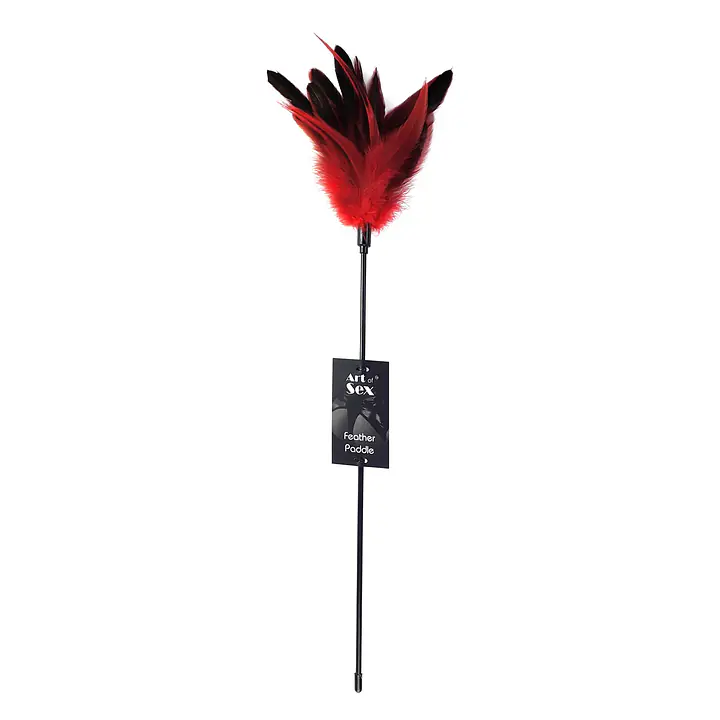 Лоскітка з пером півня Art of Sex – Feather Paddle, червона - Master