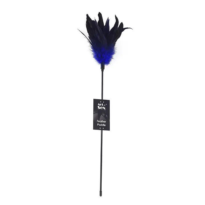 Лоскітка з пером півня Art of Sex – Feather Paddle, синя - Master