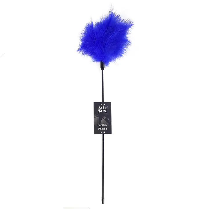 Лоскітка з пером індика Art of Sex – Feather Paddle, синя - Master