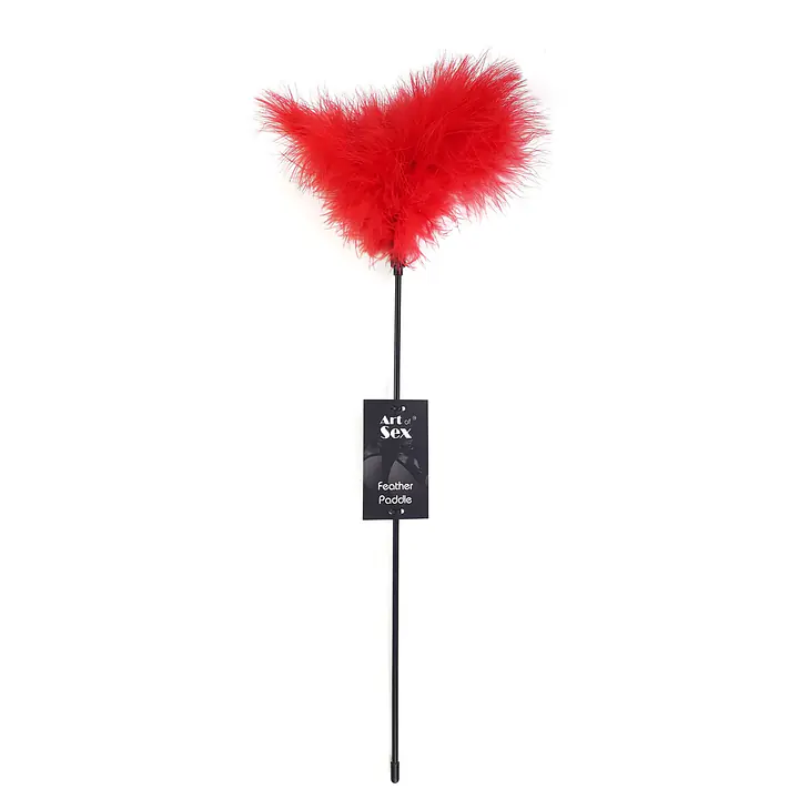 Лоскітка з пером індика Art of Sex – Feather Paddle, червона - Master