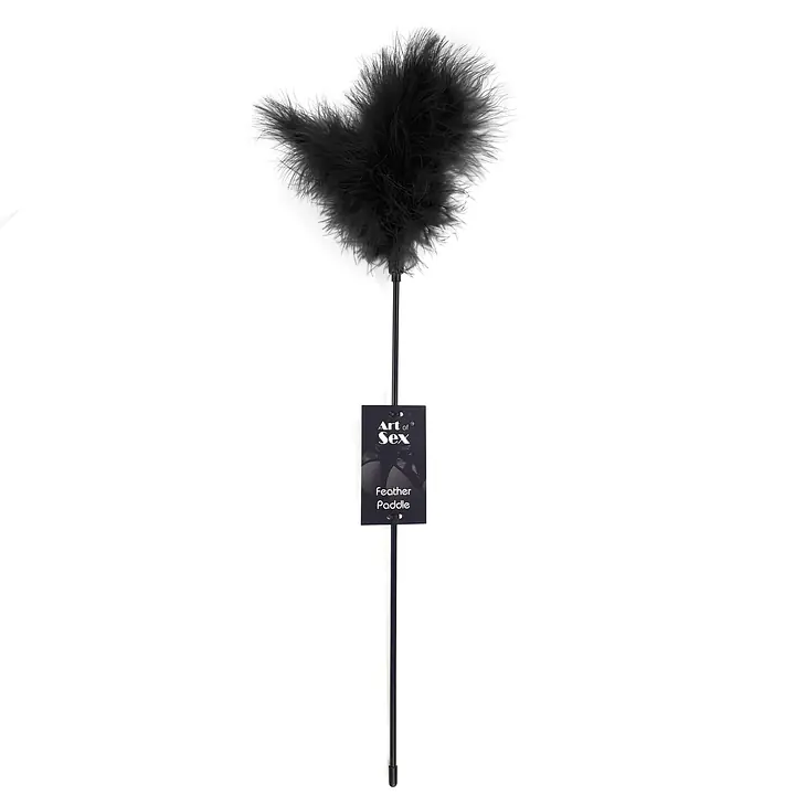 Лоскітка з пером індика Art of Sex – Feather Paddle, чорна - Master