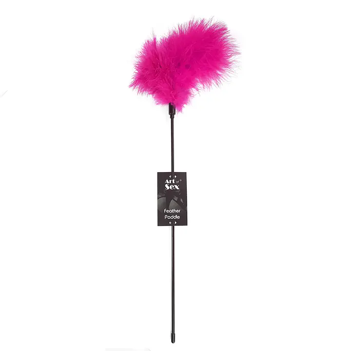 Лоскітка з пером індика Art of Sex – Feather Paddle, темно-рожева - Master