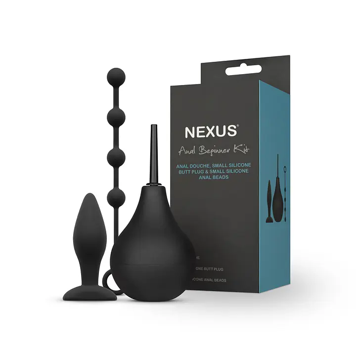 Набір новачка для анальної стимуляції Nexus ANAL BEGINNER KIT, спринцівка, анальне намисто і пробка - Master