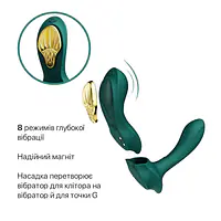 Смарт-вібратор у трусики Zalo - AYA Turquoise Green, насадка та пульт ДК - Master