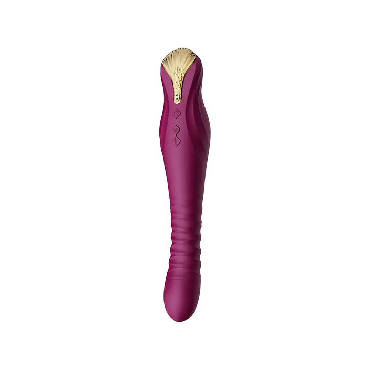 Смартвібратор-пульсатор Zalo — King Velvet Purple, кристал Swarovski - Master