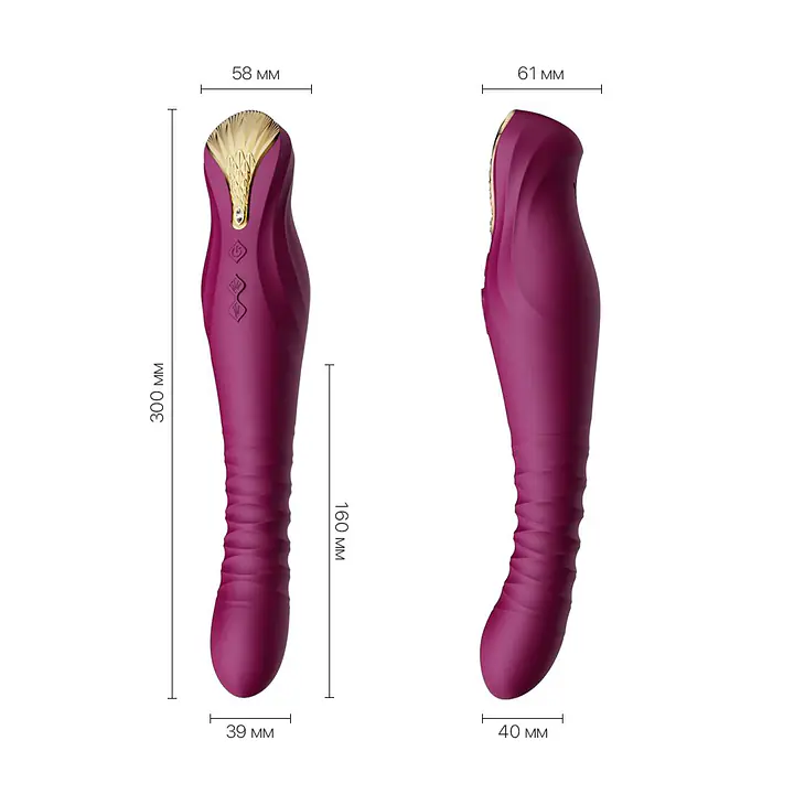 Смартвібратор-пульсатор Zalo — King Velvet Purple, кристал Swarovski - Master