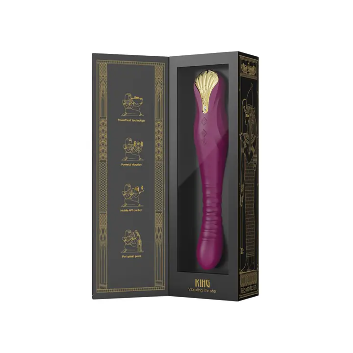 Смартвібратор-пульсатор Zalo — King Velvet Purple, кристал Swarovski - Master