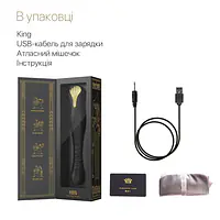 Смартвібратор-пульсатор Zalo — King Obsidian Black, кристал Swarovski - Master