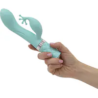 Розкішний вібратор-кролик Pillow Talk - Kinky Teal з кристалом Сваровські, потужний - Master