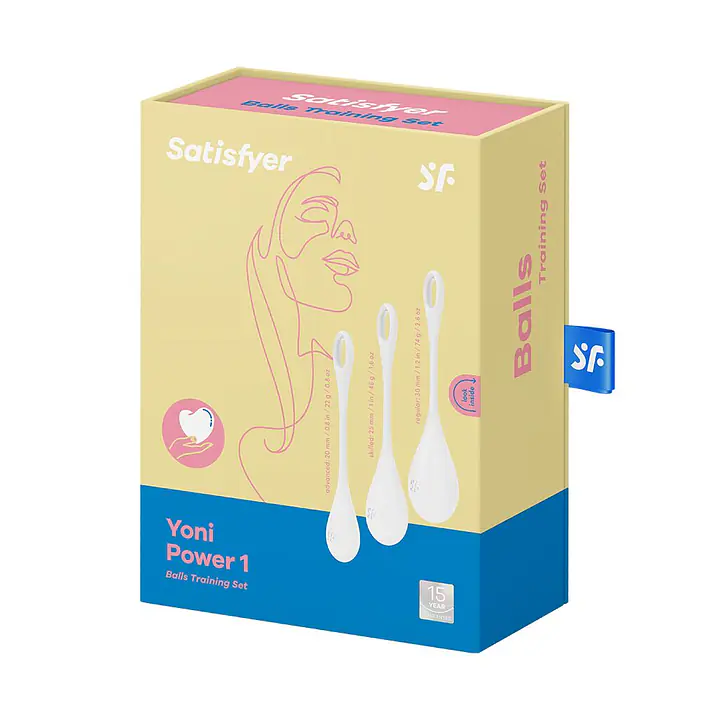 Набір йоні намистин Satisfyer Yoni Power 1 White, діаметр 2-2,5-3см, вага 22-46-74гр - Master