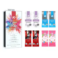 Набір змазок на водній основі JO Four Play (8×10 мл): H2O Original, Agapé Original, H2O Strawberry K - Master