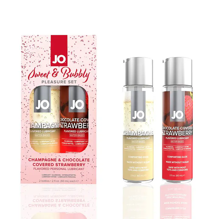 Набір лубрикантів JO Sweet&Bubbly— Champagne&Chocolate Covered Strawberry (2×60 мл) - Master