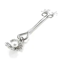 Затискач для клітора перлина з мушлею та кристалами Art of Sex - Margie clit clamp, Срібло - Master