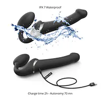 Безремінний вібрострапон з вакуумною стимуляцією Strap-On-Me MULTI ORGASM Black S, регульований - Master