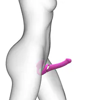 Безремінний вібрострапон з вакуумною стимуляцією Strap-On-Me MULTI ORGASM Fuchsia M, регульований - Master