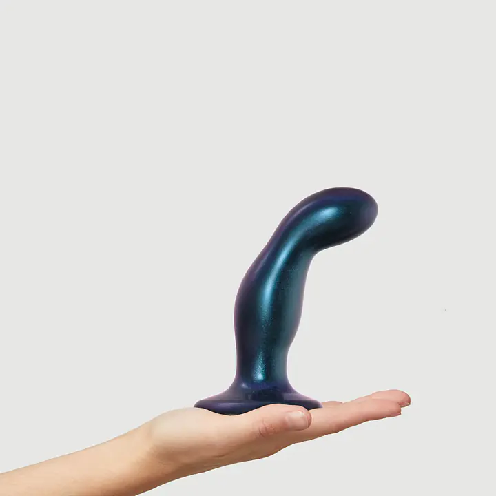 Дилдо Strap-On-Me DILDO PLUG SNAKY METALLIC BLUE, розмір M, діаметр 4 см, ввідна довжина 15,3 см - Master