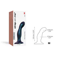 Дилдо Strap-On-Me DILDO PLUG SNAKY METALLIC BLUE, розмір M, діаметр 4 см, ввідна довжина 15,3 см - Master