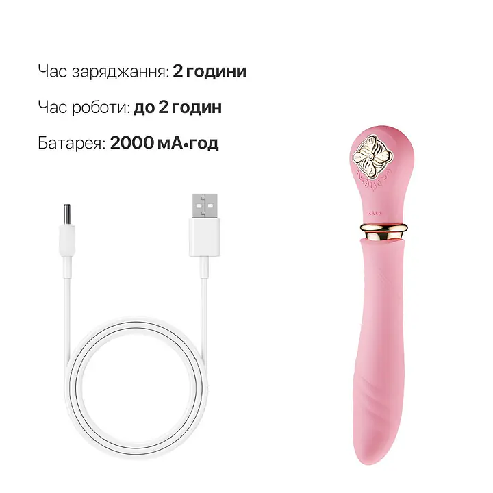 Пульсатор із підігрівом Zalo Sweet Magic - Desire Fairy Pink, турбо режим - Master