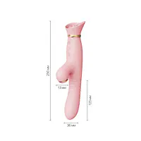 Пульсатор-вібратор із вакуумною стимуляцією клітора Zalo - ROSE Thruster Strawberry Pink - Master