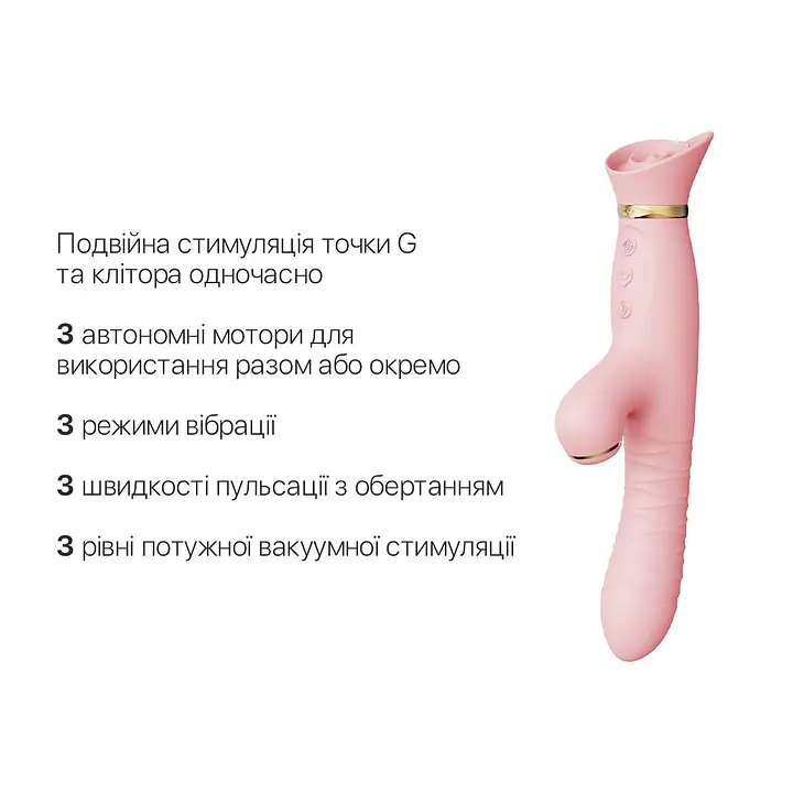 Пульсатор-вібратор із вакуумною стимуляцією клітора Zalo - ROSE Thruster Strawberry Pink - Master