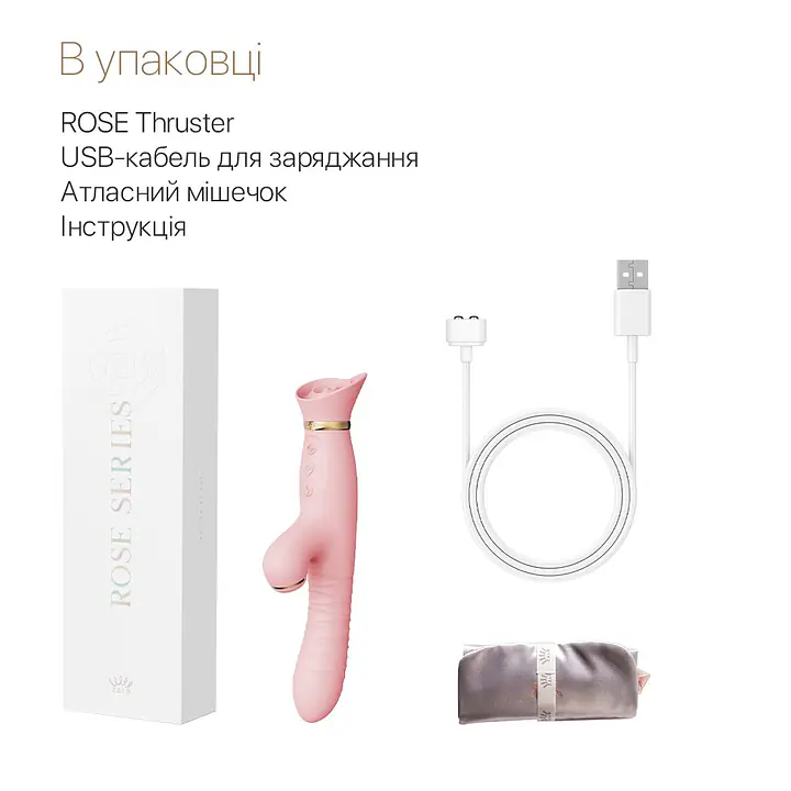 Пульсатор-вібратор із вакуумною стимуляцією клітора Zalo - ROSE Thruster Strawberry Pink - Master