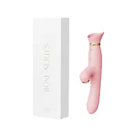Пульсатор-вібратор із вакуумною стимуляцією клітора Zalo - ROSE Thruster Strawberry Pink - Master