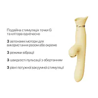 Пульсатор-вібратор із вакуумною стимуляцією клітора Zalo - ROSE Thruster Lemon Yellow - Master
