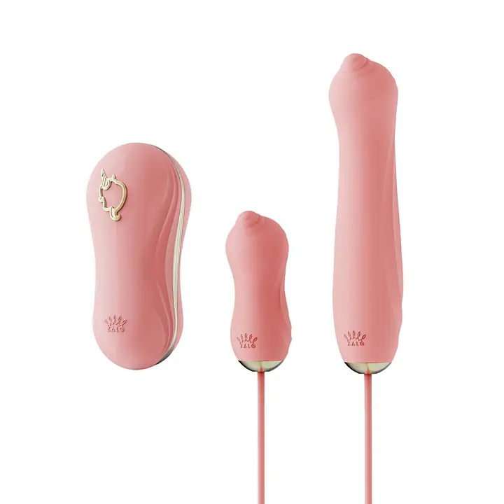 Набір 3в1 Zalo – UNICORN Set Pink, віброяйце, пульсатор, вакуумний стимулятор - Master