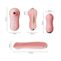 Набір 3в1 Zalo – UNICORN Set Pink, віброяйце, пульсатор, вакуумний стимулятор - Master