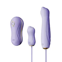 Набір 3в1 Zalo – UNICORN Set Violet, віброяйце, пульсатор, вакуумний стимулятор - Master