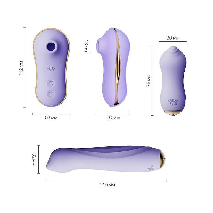 Набір 3в1 Zalo – UNICORN Set Violet, віброяйце, пульсатор, вакуумний стимулятор - Master