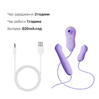 Набір 3в1 Zalo – UNICORN Set Violet, віброяйце, пульсатор, вакуумний стимулятор - Master