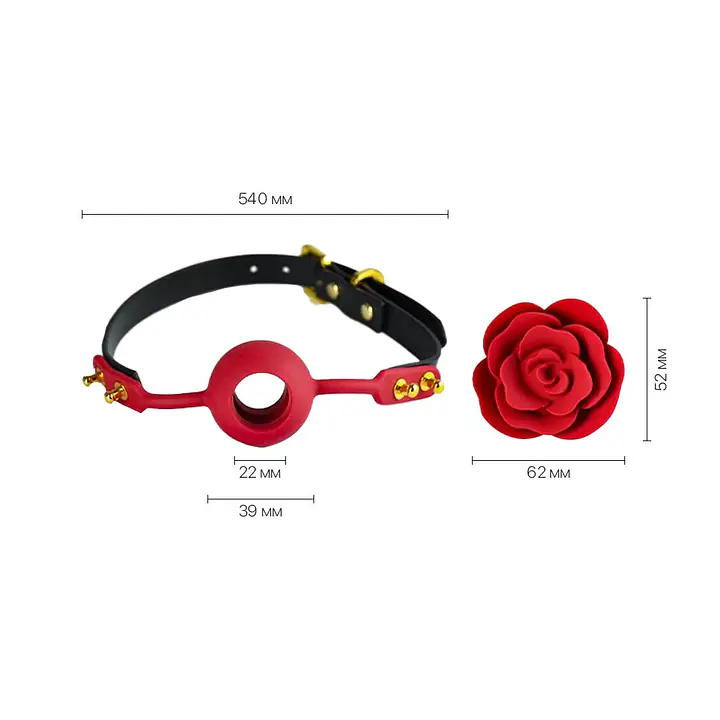 Розкішний кляп у вигляді троянди Zalo - Rose Ball Gag, подвійне використання - Master