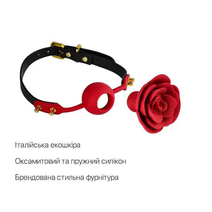 Розкішний кляп у вигляді троянди Zalo - Rose Ball Gag, подвійне використання - Master