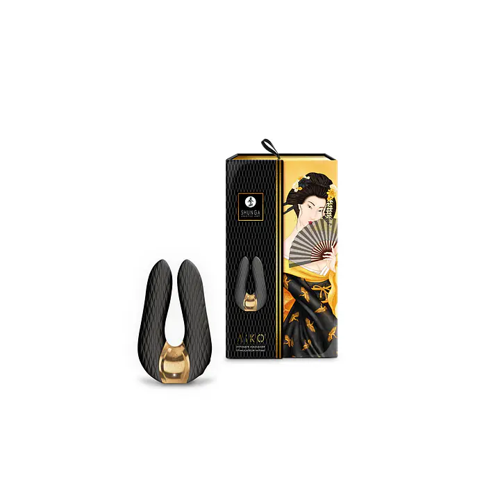 Вібратор для клітора Shunga Aiko Black, гнучкі кінчики - Master