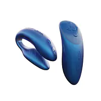 Смарт-вібратор для пар We-Vibe Chorus Cosmic Blue, сенсорне керування вібраціями стисненням пульта - Master