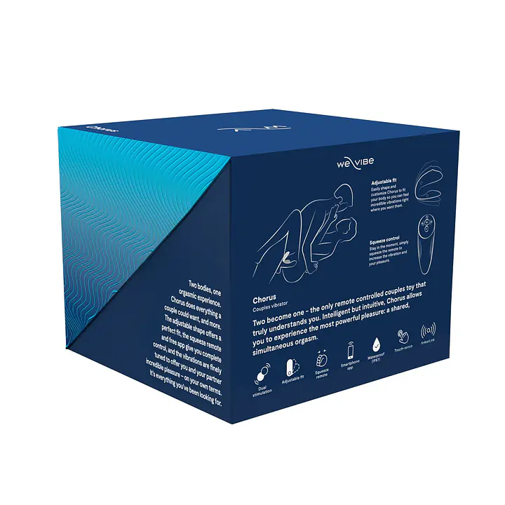 Смарт-вібратор для пар We-Vibe Chorus Cosmic Blue, сенсорне керування вібраціями стисненням пульта - Master