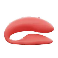 Смарт-вібратор для пар We-Vibe Chorus Crave Coral, сенсорне керування вібраціями стисненням пульта - Master