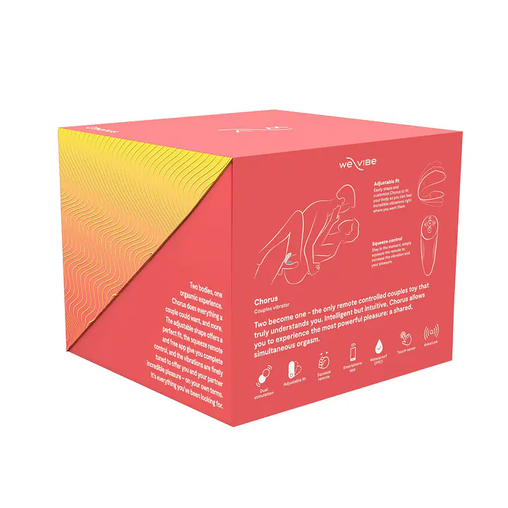 Смарт-вібратор для пар We-Vibe Chorus Crave Coral, сенсорне керування вібраціями стисненням пульта - Master