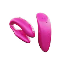 Смарт-вібратор для пар We-Vibe Chorus Cosmic Pink, сенсорне керування вібраціями стисненням пульта - Master