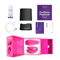 Смарт-вібратор для пар We-Vibe Chorus Cosmic Pink, сенсорне керування вібраціями стисненням пульта - Master